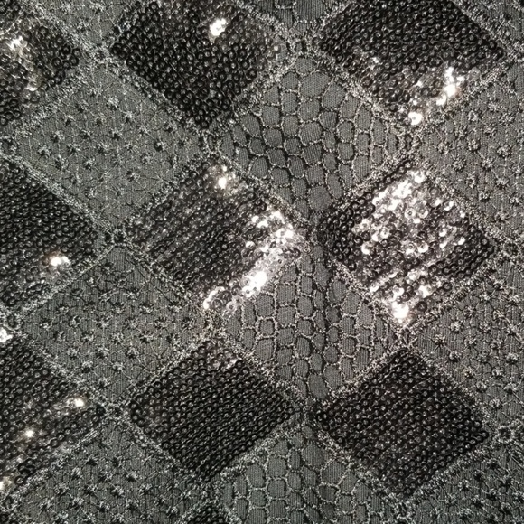 Armani Exchange Black Argyle Sequin Mini Dress - Picture 4 of 7